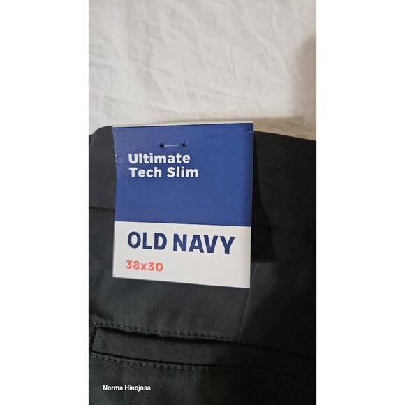 Ultimate Tech Slim Black Pants Old Navy 38x30 Mens Stretch Zipper Pockets - Picture 6 of 10
